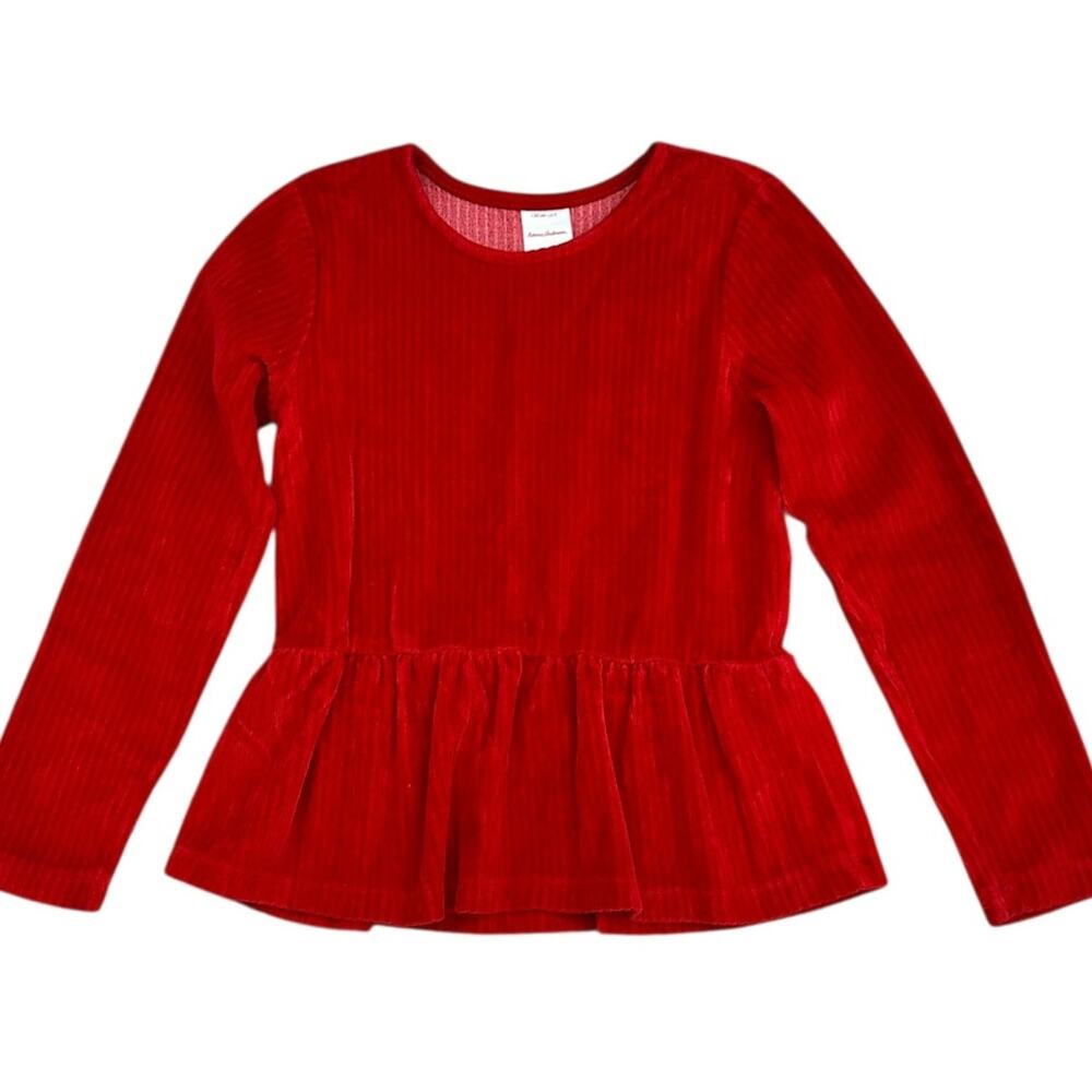 HANNA ANDERSSON Red Velour Top Size 130cm US 8